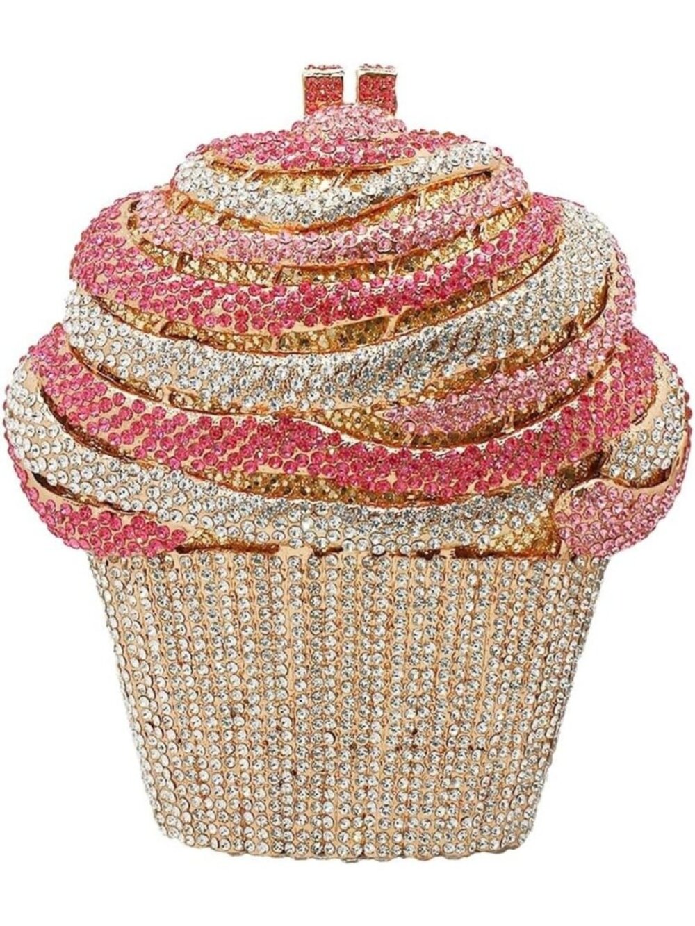 Luxury Rhinestone Evening Clutch Bag - Ice Cream Crystal Minaudiere for Weddings